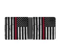 Firefighter Support US Flag Novità Billfold Portafoglio Divertente Portafogli Bill Coin Card Holder Divertente Borsa per Uomo Donna, Stile:, Taglia unica, Per tutte le stagioni