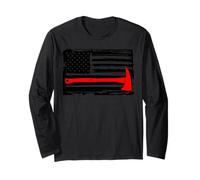 Firefighter Thin Red Line Flag Hero Fireman American Gift Maglia a Manica
