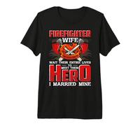 Firefighter Wife Hero Funny Proud Firefighters Lovers Maglietta Premium