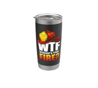 Firefighter WTF Where's The Fire Firefighters Lovers Bicchiere termico in acciaio inox doppia parete