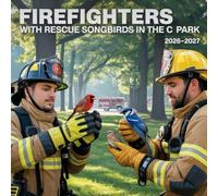 Firefighters with Rescue Songbirds in the Park Calendar 2026-2027: Forest and park rescues where firefighters care for injured birds.
