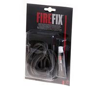 FIREFIX 2042 - Cordoncino rotondo in ceramica, diametro 6 mm (grigio), lunghezza 2 m, incl. colla termocollante resistente al calore