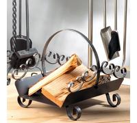 FIREFIX 817 - Portabagagli in legno, in acciaio laccato nero, 350 x 410 x 360 mm (larghezza x profondità x altezza)