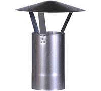 FireFix A120/RH - Cappello Antipioggia (zincato), Altezza 420 mm, ø 120 mm, per Tubi da Forno dallo Spessore di 0,6 mm, Colore: Argento