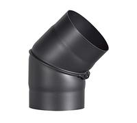 FIREFIX R150/B45 - Tubo per stufa, in acciaio spesso 2 mm, diametro 150 mm, per stufe e focolari, Senotherm, nero, regolabile da 0 a 45 gradi, senza porta di pulizia