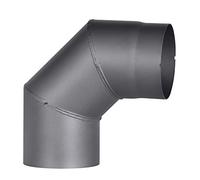 FIREFIX RD130/BO - Tubo per stufa a canna fumaria, 2 mm di diametro, 130 mm di diametro, per stufe e caminetti, Senotherm, grigio scuro, 90 gradi, senza porta di pulizia