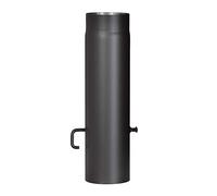 FIREFIX Tubo per stufa R130/5D, in acciaio spesso 2 mm, diametro 130 mm, per stufe e focolari, Senotherm, nero, lunghezza 500 mm, con lembo di regolazione