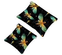 Fireflies at Night-1750 - 2 sacchetti impermeabili per trucchi, portatili, idea regalo da donna, Multicolore 05, A:7.1x5.8in/18x14.8cm,B:4.7x4.5in/12x11.5cm