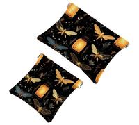 Fireflies at Night-1750 - 2 sacchetti impermeabili per trucchi, portatili, idea regalo da donna, Multicolore 10., A:7.1x5.8in/18x14.8cm,B:4.7x4.5in/12x11.5cm