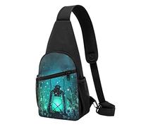 Fireflies E Lanterna Casual Una Spalla Cross Body Borsa Petto Portafoglio Borsa Telefono Uomo Cross Body Bag Viaggio Walking Marsupio, Nero , Taglia unica