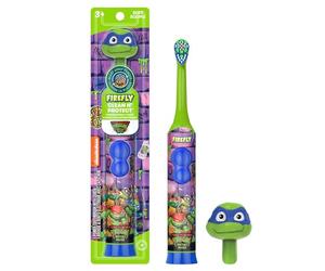 Firefly Clean N' Protect Teenage Mutant Ninja Turtles - Spazzolino da denti con personaggio 3D, setole morbide, batteria inclusa, età 3+, 1+1