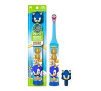 FIREFLY Clean & Protect, Sonic The Hedgehog Spazzolino da denti 3D morbido, copertura igienica 3D, impugnatura antiscivolo, batteria inclusa, età 3+
