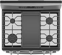 FireFly Home Protezione superiore per stufa elettrica generale GE Gas Range Top stufa, misura su misura ultra sottile riutilizzabile bruciatore Splatter protezione fuoriuscita rivestimento protettivo in argento - JGBS86SPSS