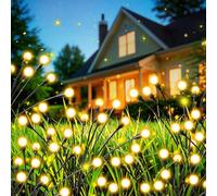 Firefly - Lampade solari per esterni da giardino, 6 pezzi, 10 LED, luce solare, luce bianca calda, IP65, impermeabile, 2 modalità Firefly, luce solare, luci da giardino, decorazione per sentieri,