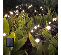 Firefly - Luci solari da giardino, confezione da 2 pezzi, 6 luci a LED a forma di stella, 3 modalità, impermeabili, alimentate a energia solare, decorazione per esterni, per giardino, cortile,
