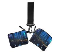 Firefly Night, portamonete da donna, porta carte di credito, mini organizer per denaro alla moda con portachiavi, 2 pezzi, Lucciola notte, 1 size, Casual