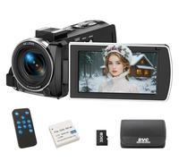 FIREFOTO Videocamera 4K 64MP Camcorder 18X Zoom Digitale Schermo da 3" Ruotabile di 270° Videocamera Digitale, Video Camera per Youtube con Scheda SD da 32 GB, Telecomando e Batteria