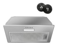 FIREGAS Cappa aspirante Incasso 52 cm, Espulsione/Ricircolo con LED, 3 livelli di potenza, Cappa base mobile integrata