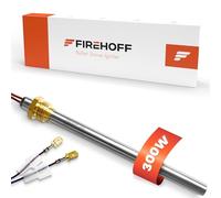 FIREHOFF Candela di accensione per stufa a pellet, 300 W, 140/150 mm, diametro 9,9 mm, filettatura 3/8 con capicorda - garanzia 1 anno (nuovo modello)