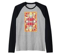Fireman Fire Fighter King of Hearts Vintage Carte da Gioco Maglia con Maniche Raglan