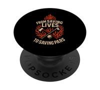 Fireman Golf - From Saving Lives - Firefighter Golfer PopSockets PopGrip Adesivo