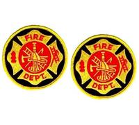 Fireman Maltese Croce Firehouse Firefighter Termoadesivo 2-PATCH Set