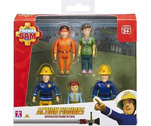 Fireman Sam Action Figures 5-pack, scaled play preschool poseable figures, imaginative play