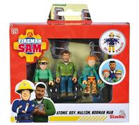 Fireman Sam - Set di 3 figure articolate 7,5 cm - Atomic Boy, Malcom, Norman Man