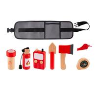 Fireman Toys - Firefighter Playset, Fingta Play Pirefighter | Attrezzatura Da Pompiere Un Gioco, Oggetti Di Scena Del Cosplay Di Carriera Educativa, Set Di Giochi In Legno Con Borsa Per Bambini,