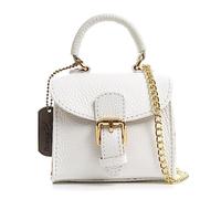 FIRENZE ARTEGIANI. Annicco mini borsa a mano e tracolla da donna. Vera pelle finitura Dollaro.12 x 8,5 x 10,5 cm. Colore: bianco, bianco, Contemporaneo