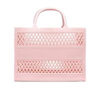 FIRENZE ARTEGIANI Libellula. Borsa Shopper cestino silicone rigido 27x11,5x20 cm. Colore: rosa chiaro, rosa chiaro, Utility