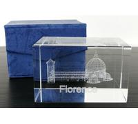 FIRENZE - FLORENCE - SOUVENIR - VETRO 3D - 5X5X8 CM - NUOVO CON COFANETTO