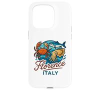 Firenze Italia Granchio Salmone Calamari Frutti di mare italiani Food Travel Custodia per iPhone 15 Pro