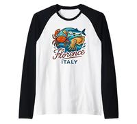 Firenze Italia Granchio Salmone Calamari Frutti di mare italiani Food Travel Maglia con Maniche Raglan
