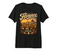 Firenze Italia Vintage honymoon Viaggi Toscana Vacanza Maglietta Premium