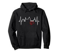 Firenze Skyline Italia Battito del Cuore Amo Firenze Felpa con Cappuccio