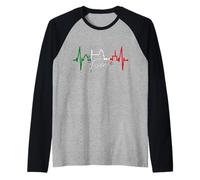Firenze Skyline Italia Battito del Cuore Amo Firenze Maglia con Maniche Raglan