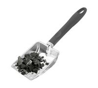 Fireplace Ash Shovel, Coal Scoop Hollow, 2,8 x 4,21 pollici, Stainless Steel Heat Resistant, Long Handle Comfort Grip, Fire Pit Tools for Indoor, Outdoor Use, Black and Silver Gray