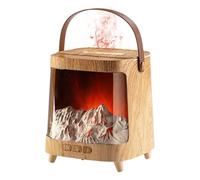Fireplace Diffuser - 5.87x5.2 Inches Flame Effect Humidifier for Cozy Atmosphere, 7 Color Light Aromatherapy Machine with Remote Control, Oil Vaporizer for Bedroom, Office, and Living Space