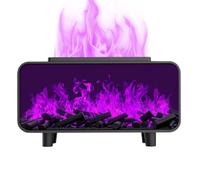 Fireplace Diffuser - 7 Colors Tabletop Aromatherapy Umidifier, Black | Desktop Fragrance Machine, Flame Effect Light, Waterless Auto Off, Quiet Air Mister, Bedroom Relaxation, Oil Diffus
