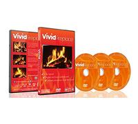 Fireplace Vivid DVD 2016 - 3 DVD SET con Fuoco Extra Lungo con Colori Caldi e Suono del Legno che Brucia