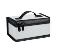Fireproof Lithium per battery Bag Fiberglass 18.5cm Safe Storage(silver) | Withstands high per temps, prevents fire spread, safe home storage, 18.5x11x8.5cm size, easy closure system