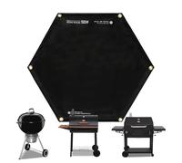 Fireproof Mat, Outdoor Round Grill Mat, Portable Fireproofs Outdoor Rug | Fire Pit Pad Deck Protector for Grass, Charcoal Grills, 23,62 x 15,75/29,53 x 25,59 pollici, Black