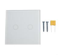 Fireproof PC Shell Touch Switch 2 Gang Single Live Wire(white) | PC fireproof shell, prevents accidental fire, heat resistant, construction, safe housing