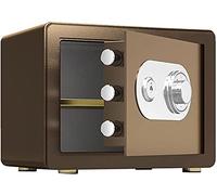 Fireproof Safe Waterproof Anti-Theft Key Mechanical Can Be Wall Lockers Steel Anti-Smashing TY Deposit Box for Home Office Cash Use Storage,Coffee Gold