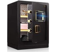 Fireproof Waterproof Safes And Box, Safety Boxes Electronic Digital Biometric Fingerprint Home Steel Safe for Office Hotel Cash 39X33X50Cm, Money Hid
