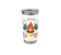 Fires Friends Fun Camping Crew Bicchiere termico in acciaio inox doppia parete