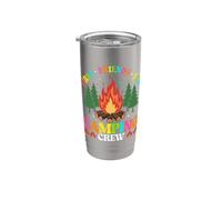 Fires Friends Fun Camping Crew Bicchiere termico in acciaio inox doppia parete