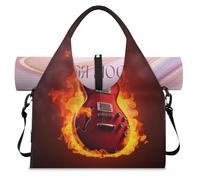 Fires Music - Borsone sportivo per chitarra elettrica, con scomparto per scarpe, weekend, pernottamento, borsa da cabina per palestra, yoga, viaggi, Colore, L, Borsone da viaggio