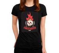 Firestarter Vintage Skull - Teschio fiammeggiante Retro Design Fuoco Rock, Ribellion, Halloween, Punk Style, Nero , S